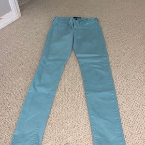 Flying Monkey teal blue low rise skinny jeans
